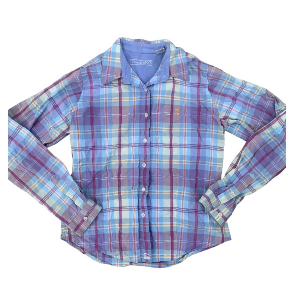 TwentyX Women’s Plaid Button Down Shirt Western Medium
